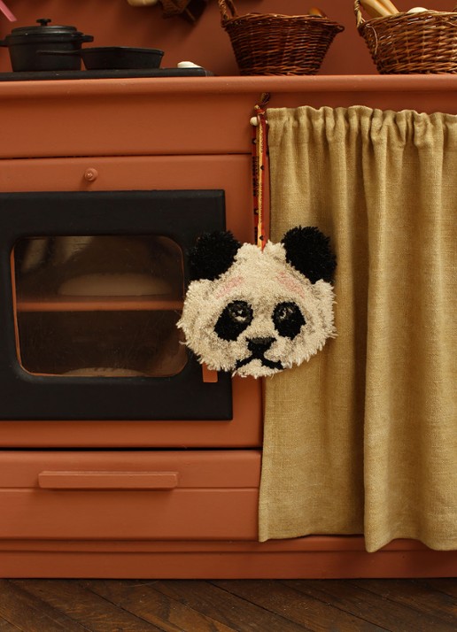 Doing Goods Plumpy Panda Dierenkop hanger - voorkant 3 zwart