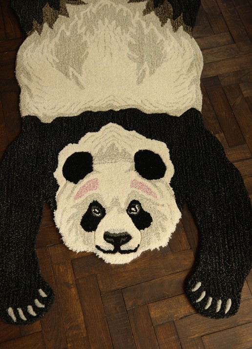 Doing Goods Plumpy Panda vloerkleed 154 x 86 cm - detail 3 gebroken wit