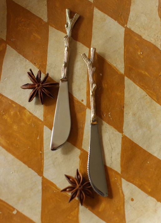 Doing Goods Twiggy botermes set van 2 - voorkant 4 brons