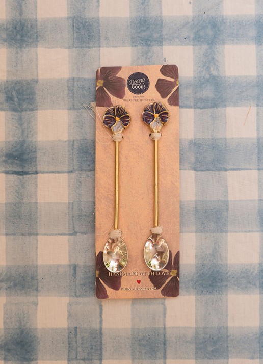Doing Goods Valery Violet theelepel set van 2 - detail 4 goud