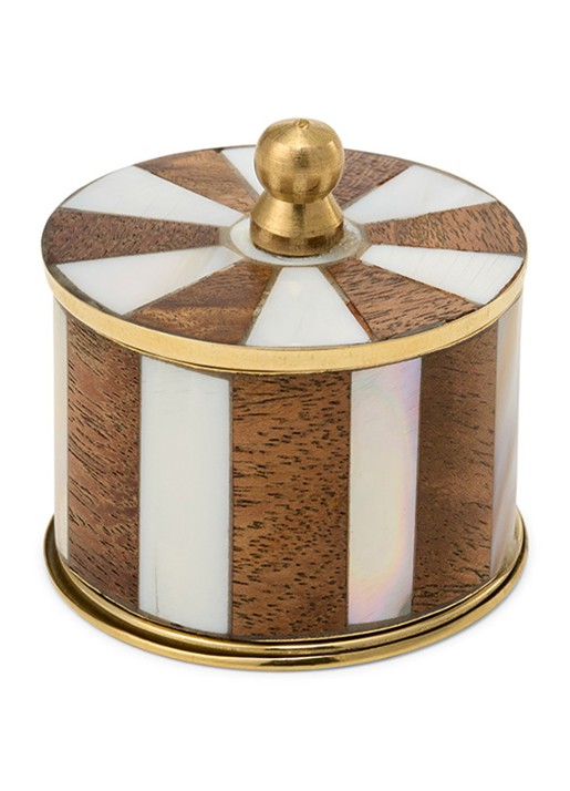 Doing Goods Woody Striped Circus opbergdoos 3,8 cm - voorkant wit