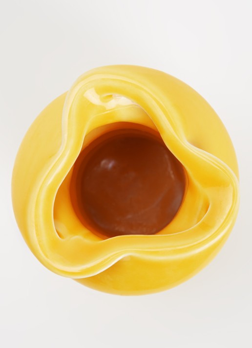 DOIY Fusilli vaas 15 cm - voorkant 2 geel