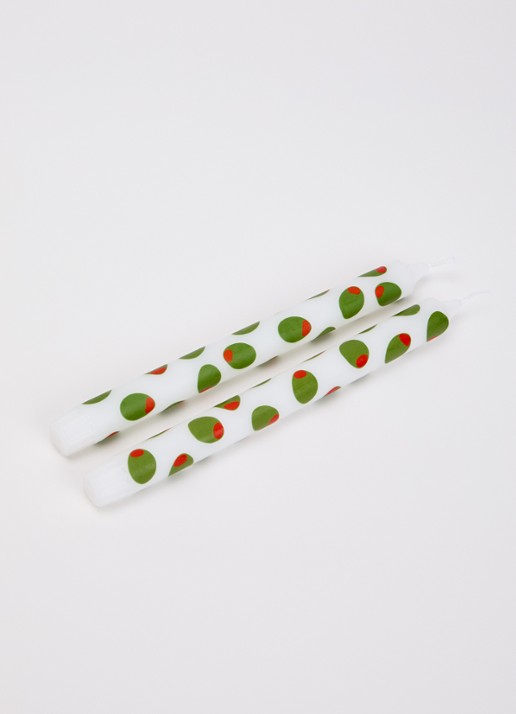 DOIY Olivia dinerkaars 25 cm set van 2  - voorkant 2 groen