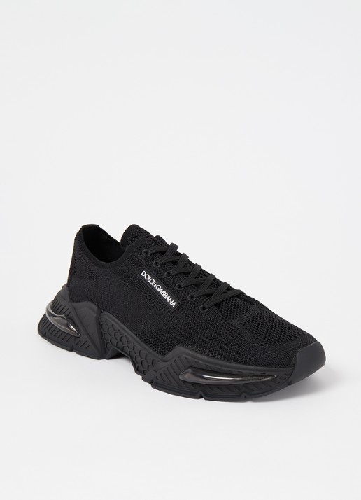 Dolce & Gabbana Airmaster sneaker met gebreid bovenwerk - voorkant 6 zwart