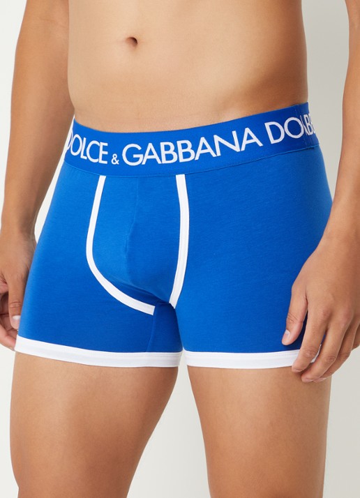 Dolce & Gabbana Boxershort met logoband - detail kobaltblauw