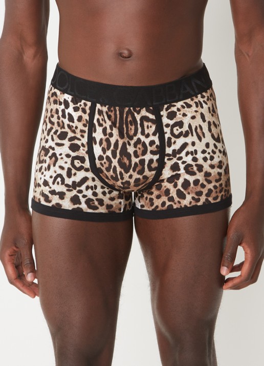 Dolce & Gabbana Boxershort met panterprint en logoband - detail 4 lichtbruin