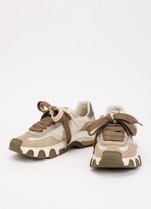 Dolce & Gabbana Country sneaker met details kalfssuède - detail 2 beige