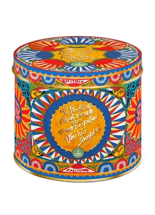 Dolce & Gabbana Fiasconaro panettone met liqueurwijn Vecchio Samperi in bewaarblik 1 kg