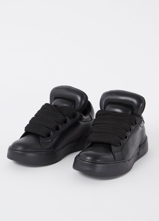 Dolce & Gabbana Mega Skate sneaker van lamsleer - detail 3 zwart