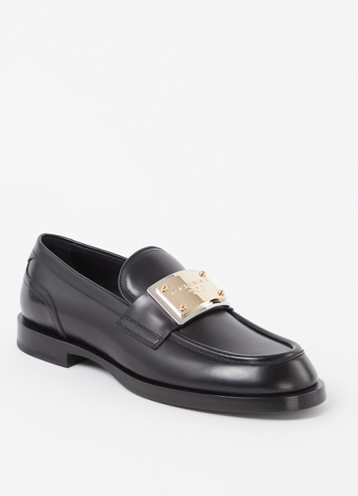 Dolce & Gabbana Miami loafer van kalfsleer - voorkant zwart