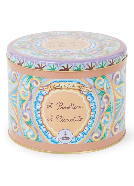 Dolce & Gabbana Panettone Al Cioccolato in bewaarblik 500 gram - voorkant multicolor