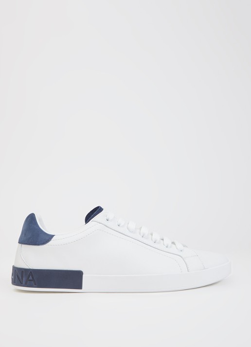 Dolce & Gabbana Portofino sneaker van kalfsleer met logo - voorkant 6 wit