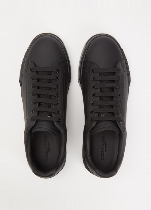Dolce & Gabbana Portofino sneaker van kalfsleer - detail 2 zwart