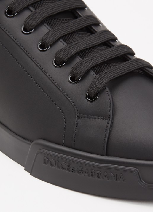 Dolce & Gabbana Portofino sneaker van kalfsleer - detail 4 zwart
