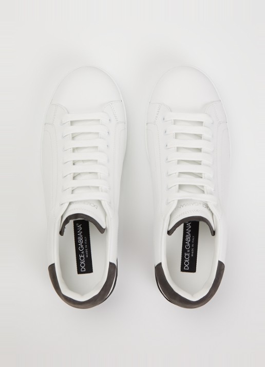 Dolce & Gabbana Portofino sneaker van kalfsleer - detail 2 wit