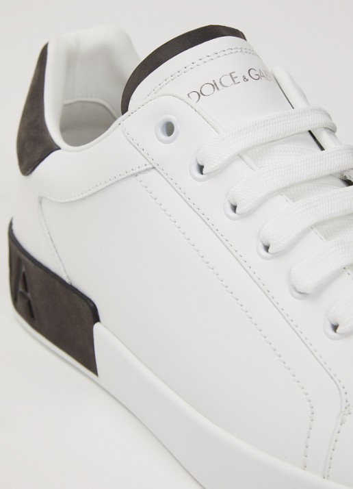 Dolce & Gabbana Portofino sneaker van kalfsleer - detail 4 wit