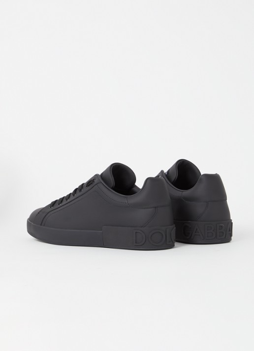 Dolce & Gabbana Portofino sneaker van kalfsleer - detail 2 zwart
