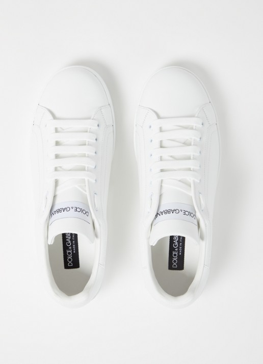 Dolce & Gabbana Portofino sneaker van kalfsleer - detail 4 wit
