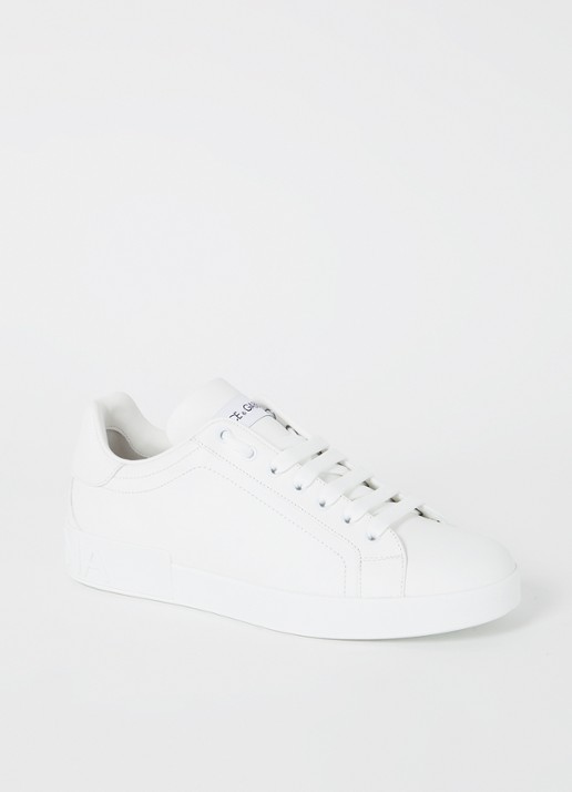Dolce & Gabbana Portofino sneaker van kalfsleer - voorkant wit