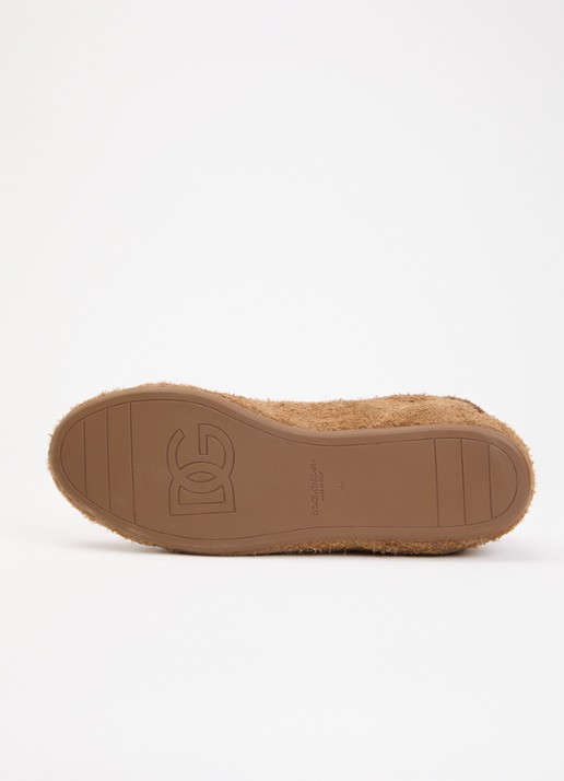 Dolce & Gabbana Portofino sneaker van kalfssuède met logo - detail 4 camel