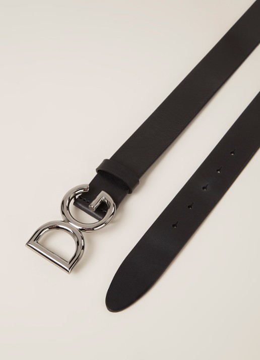 Dolce & Gabbana Riem van kalfsleer met logo - detail 3 zilver