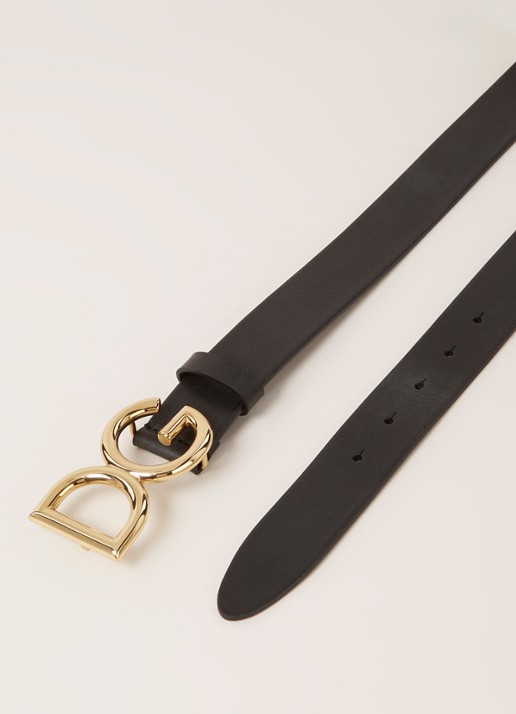 Dolce & Gabbana Riem van kalfsleer met logo - detail 3 goud