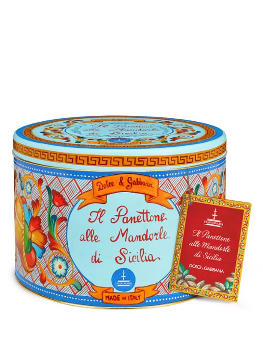 Dolce & Gabbana Siciliaanse amandelen Panettone in bewaarblik 1kg - assorti - voorkant undefined