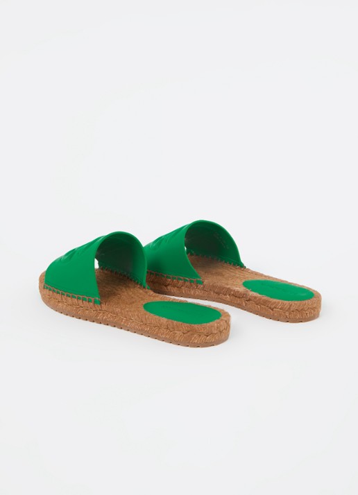 Dolce & Gabbana Vitello slipper van leer met logo - detail 2 groen