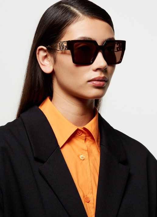 Dolce & Gabbana Wayfarer zonnebril DG4446B - voorkant 2 donkerbruin