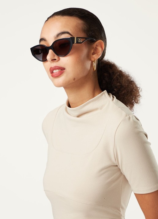 Dolce & Gabbana Zonnebril DG6146 - voorkant 2 zwart