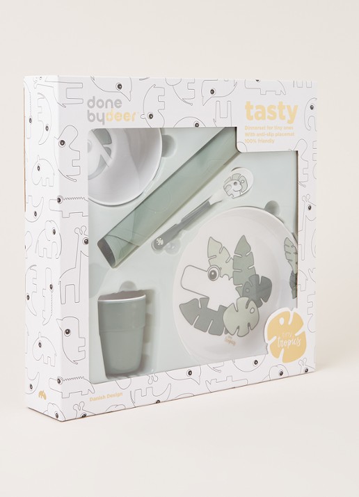 Done by Deer Tiny Tropics kinder serviesset 5-delig - detail groen