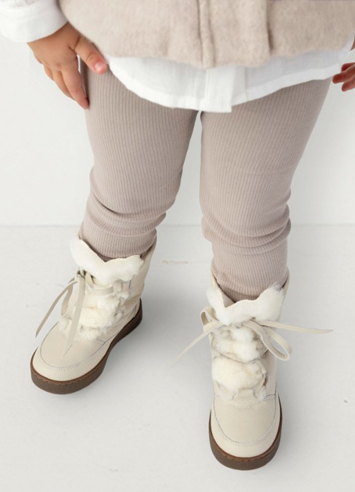 Donsje Amsterdam Affy legging met ribstructuur - voorkant 6 oudroze