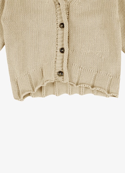 Donsje Amsterdam Amelot grofgebreid vest  - detail 4 parelmoer