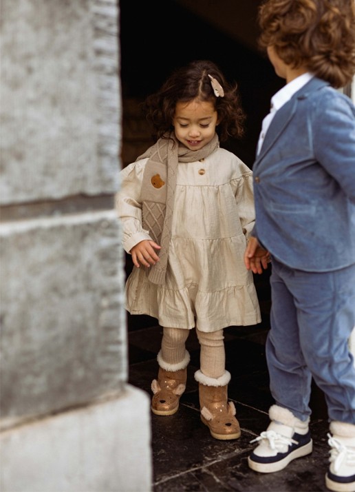 Donsje Amsterdam Aubrielle Dress - voorkant 3 naturel