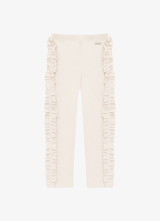Donsje Amsterdam Audun legging met ruches - voorkant 5 creme