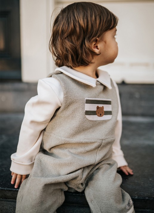 Donsje Amsterdam Bienkes romper in katoenblend - voorkant 5 wit