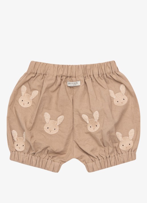 Donsje Amsterdam Carson Fluffy Bunnies bloomer van katoen  - achterkant 2 beige