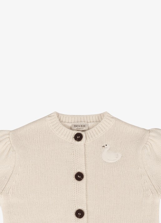Donsje Amsterdam Dakote fijngebreid vest in wolblend - detail 3 creme