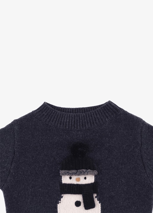 Donsje Amsterdam Denn fijngebreide trui van merino wol - detail 7 donkerblauw