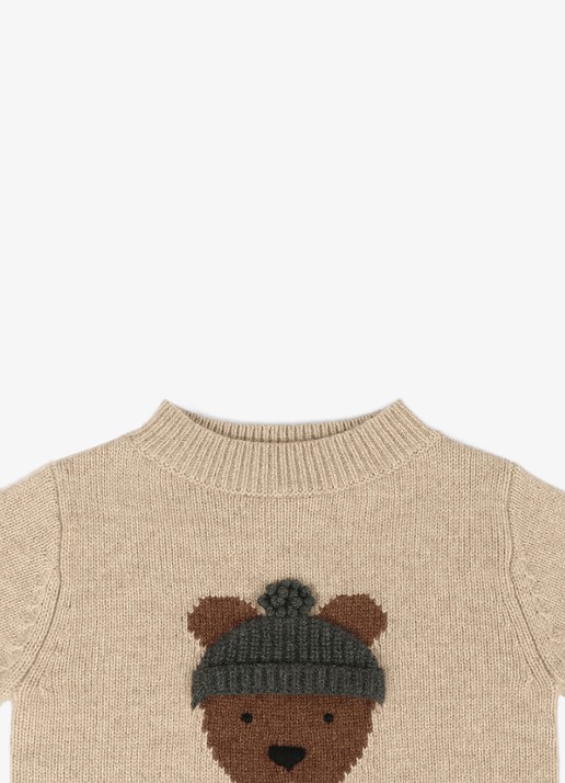 Donsje Amsterdam Denn Merino Wool Sweater | Bear - detail 2 beige