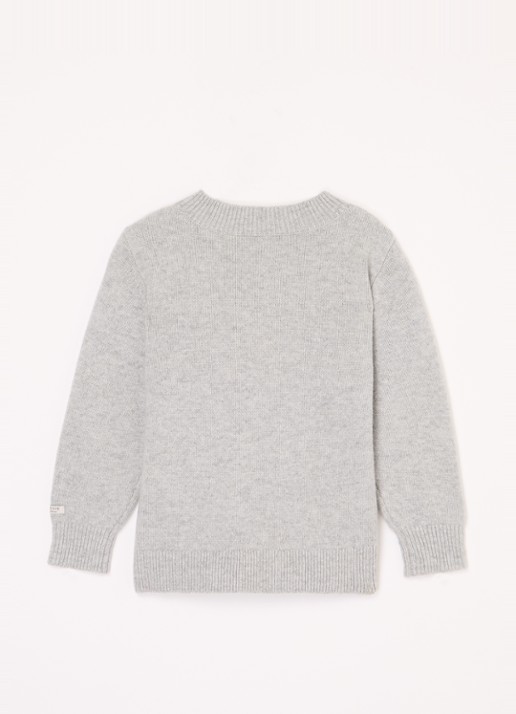 Donsje Amsterdam Denn Merino Wool Sweater | Lammy - voorkant 3 lichtgrijs