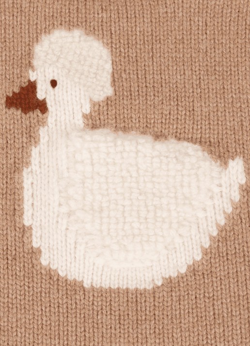 Donsje Amsterdam Denna fijngebreide trui van merino wol - detail 2 hazelnootbruin
