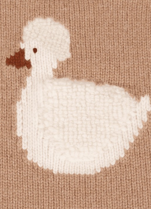 Donsje Amsterdam Denna fijngebreide trui van merino wol - detail 4 hazelnootbruin