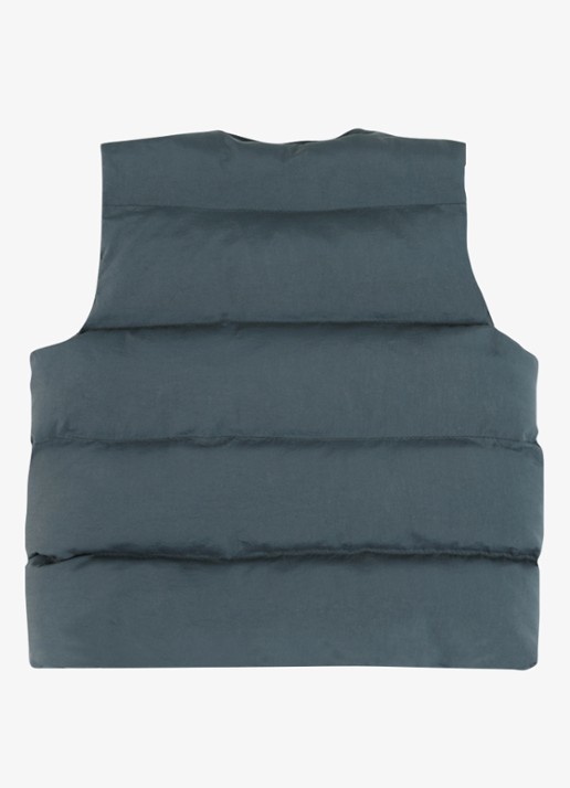 Donsje Amsterdam Dimri bodywarmer met logo - achterkant donkerblauw