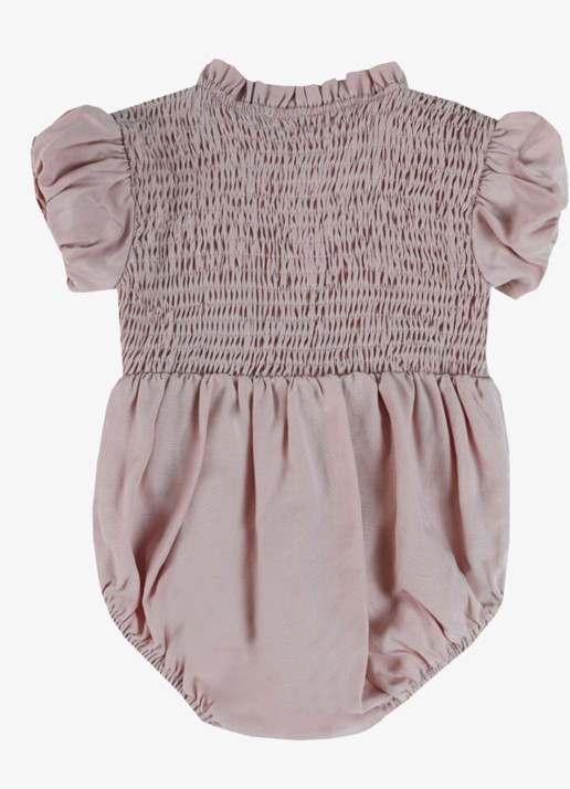 Donsje Amsterdam Eledor romper met smockwerk - achterkant roze