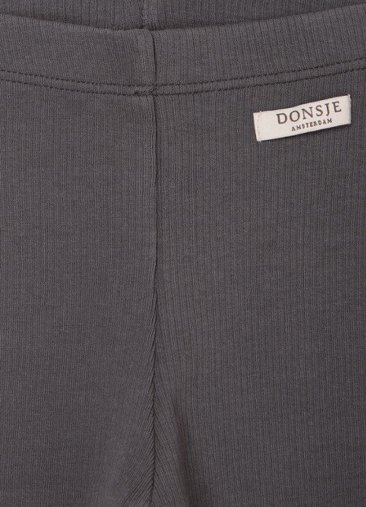 Donsje Amsterdam Ellie ribgebreide legging van  katoen - detail 6 middengrijs