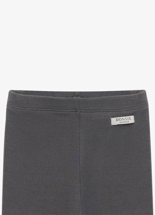 Donsje Amsterdam Ellie ribgebreide legging van  katoen - detail 7 middengrijs