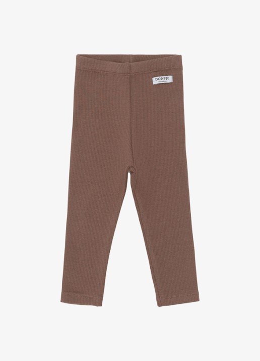 Donsje Amsterdam Ellie ribgebreide legging van  katoen - voorkant 8 bruin