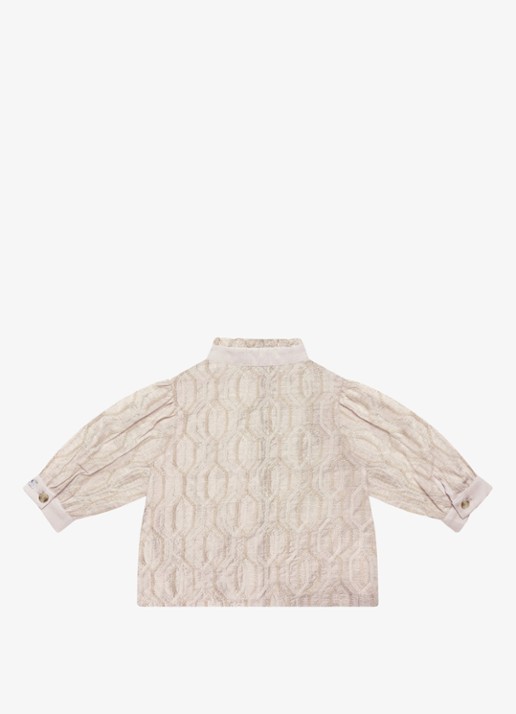 Donsje Amsterdam Fini blouse met structuur - achterkant 3 beige