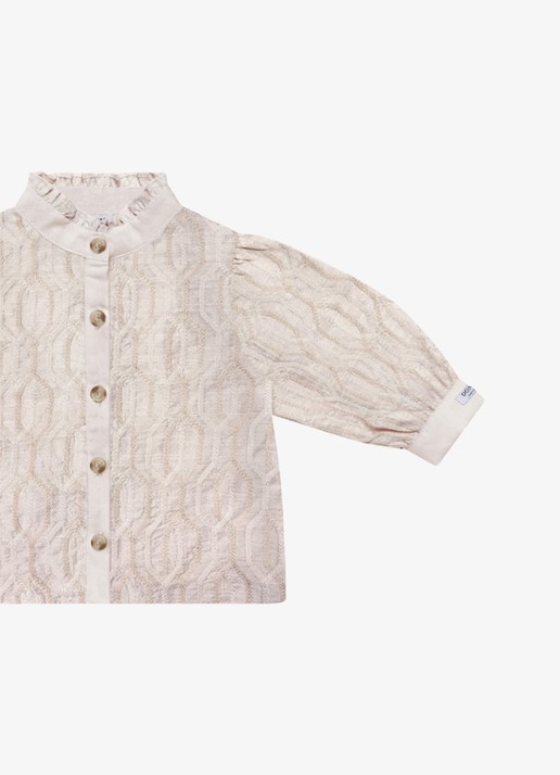 Donsje Amsterdam Fini blouse met structuur - detail 4 beige